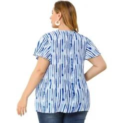 Agnes Orinda Women's Plus Size Cute Short Sleeve Casual Stripe Tops -Agnes Orinda GUEST 288d1b5f becd 4f6e 8d30 8e4884a8292d