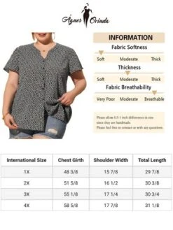 Agnes Orinda Women's Plus Size Floral Flare Short Sleeve Button Down Chiffon Shirt -Agnes Orinda GUEST 2989559d 21fa 4cfd a075 a1207ee289ef