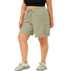 Agnes Orinda Women's Plus Size Drawstring Elastic High Waist Casual Cargo Shorts With Pockets -Agnes Orinda GUEST 2aeed13d a305 4fda a3ec 0eb359e6bcbf
