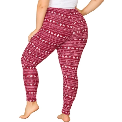 Agnes Orinda Women's Plus Size Elastic Waist Full Length Christmas Leggings 5 Agnes Orinda Women's Plus Size Elastic Waist Full Length Christmas Leggings - Image 3
