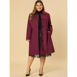 Agnes Orinda Women's Plus Size Winter Outfits Utility Belted Fashion Overcoats