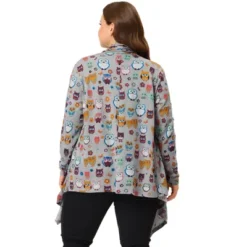 Agnes Orinda Women's Plus Size Owl Print Sweater Kint Cardigans -Agnes Orinda GUEST 2f549a6c 1ef1 4e74 ab91 51a4326e60b8
