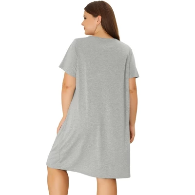 Agnes Orinda Women's Plus Size Prints Short Sleeves Lounge Nightgowns 5 Agnes Orinda Women's Plus Size Prints Short Sleeves Lounge Nightgowns - Image 3