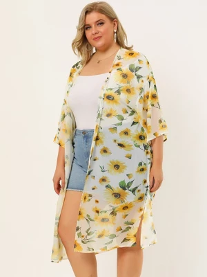 Agnes Orinda Women's Plus Size Floral Long Sleeve Holiday Cardigans 5 Agnes Orinda Women's Plus Size Floral Long Sleeve Holiday Cardigans - Image 3