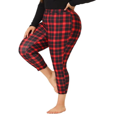 Agnes Orinda Women's Plus Size Trousers Casual Slim Plaid Skinny Pants 7 Agnes Orinda Women's Plus Size Trousers Casual Slim Plaid Skinny Pants - Image 5