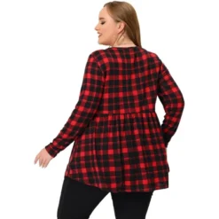 Agnes Orinda Women's Plus Size Blouse Casual Long Sleeve Plaid Babydoll Top 9 Agnes Orinda Women's Plus Size Blouse Casual Long Sleeve Plaid Babydoll Top -Agnes Orinda GUEST 320f084d 9b0c 4a97 b3fc ae98df365305