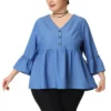 Agnes Orinda Women's Plus Size Lantern Sleeve Ruffle Peplum Babydoll Dressy Blouse 1 Agnes Orinda Women's Plus Size Lantern Sleeve Ruffle Peplum Babydoll Dressy Blouse -Agnes Orinda GUEST 3247b637 69a9 411e bff5 1136a480e232