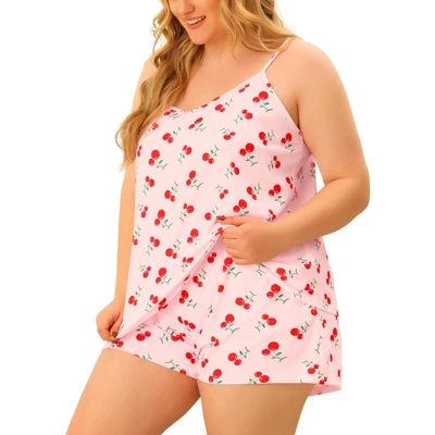 Agnes Orinda Women's Plus Size Foral Top With Elastic Waist Shorts Nightgown Set 3 Agnes Orinda Women's Plus Size Foral Top With Elastic Waist Shorts Nightgown Set