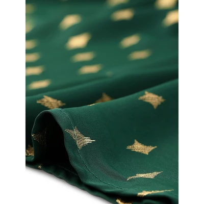 Agnes Orinda Women's Plus Size Gorgeous Gold Geometric Print Elastic Waist Blouse 6 Agnes Orinda Women's Plus Size Gorgeous Gold Geometric Print Elastic Waist Blouse - Image 4