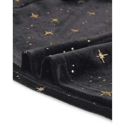 Agnes Orinda Women's Plus Size Velvet High-Rise Star Versatile Flared Skater Skirt 6 Agnes Orinda Women's Plus Size Velvet High-Rise Star Versatile Flared Skater Skirt - Image 4