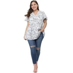 Agnes Orinda Women's Plus Size Peplum V Neck Smocked Waist Floral Chiffon Blouse 12 Agnes Orinda Women's Plus Size Peplum V Neck Smocked Waist Floral Chiffon Blouse -Agnes Orinda GUEST 36fb8d6f d06b 4056 9d8e 699aafd71e2e