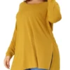 Agnes Orinda Women's Plus Size Plain Casual Split Side Long Sleeve Top 1 Agnes Orinda Women's Plus Size Plain Casual Split Side Long Sleeve Top -Agnes Orinda GUEST 37f416e7 ec01 4e30 a884 686455e8ead2
