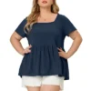 Agnes Orinda Women's Plus Size Ribbed Peplum Babydoll Short Sleeve Summer Blouses 1 Agnes Orinda Women's Plus Size Ribbed Peplum Babydoll Short Sleeve Summer Blouses -Agnes Orinda GUEST 395eec23 b3a6 4f4f a726 5c91b633241a