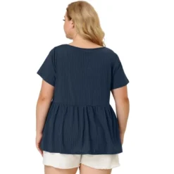 Agnes Orinda Women's Plus Size Ribbed Peplum Babydoll Short Sleeve Summer Blouses 14 Agnes Orinda Women's Plus Size Ribbed Peplum Babydoll Short Sleeve Summer Blouses -Agnes Orinda GUEST 397ba269 57ac 4aa8 b880 07d11c781201