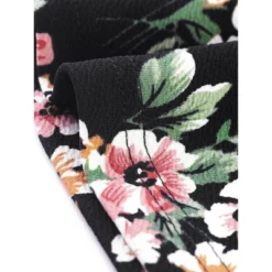 Agnes Orinda Women's Plus Size V Neck Ruffle Hem 3/4 Sleeve Elegant Floral Dresses -Agnes Orinda GUEST 3983d74a e996 4a4d 93d1 ce0a958f9c68