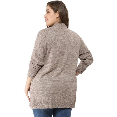 Agnes Orinda Women's Plus Size Winter Outerwear Open Front Knit Sweater Cardigan 6 Agnes Orinda Women's Plus Size Winter Outerwear Open Front Knit Sweater Cardigan - Image 4