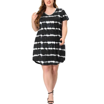 Agnes Orinda Women's Plus Size Tie Dye Trendy V Neck High Low Hem Casual Dresses 9 Agnes Orinda Women's Plus Size Tie Dye Trendy V Neck High Low Hem Casual Dresses - Image 7