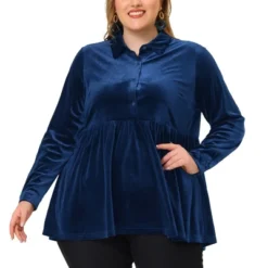 Agnes Orinda Women's Plus Size Velvet Tops Long Sleeve Button Down Casual Babydolls Shirts 11 Agnes Orinda Women's Plus Size Velvet Tops Long Sleeve Button Down Casual Babydolls Shirts -Agnes Orinda GUEST 3ca1fdb6 2bca 4518 8e25 5004b19282a6