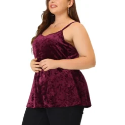 Agnes Orinda Women's Plus Size Velvet Adjustable Strap Peplum Camisole 14 Agnes Orinda Women's Plus Size Velvet Adjustable Strap Peplum Camisole -Agnes Orinda GUEST 3ef04d66 9365 417d 9b51 924e786bb862