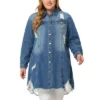 Agnes Orinda Women's Plus Size Classic Jean Distressed Fray Hem Trucker Denim Jackets 1 Agnes Orinda Women's Plus Size Classic Jean Distressed Fray Hem Trucker Denim Jackets -Agnes Orinda GUEST 3f1a48d5 d134 40e7 b2f3 e957c237797a