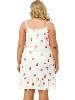 Agnes Orinda Women's Plus Size Sleeveless Fruit Ruffle Hem Nightgown 12 Agnes Orinda Women's Plus Size Sleeveless Fruit Ruffle Hem Nightgown -Agnes Orinda GUEST 3ffd707c fa7d 4130 a501 79ef17164377