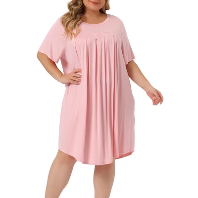 Agnes Orinda Women's Plus Size Comfort Solid Short Sleeve Nightgown 9 Agnes Orinda Women's Plus Size Comfort Solid Short Sleeve Nightgown - Image 7