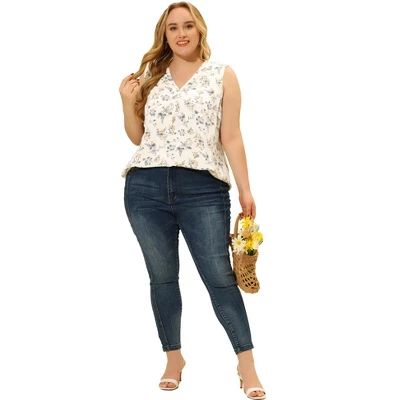 Agnes Orinda Women's Plus Size Spring Outfits Casual Floral Sleeveless Tank Tops 4 Agnes Orinda Women's Plus Size Spring Outfits Casual Floral Sleeveless Tank Tops - Image 2