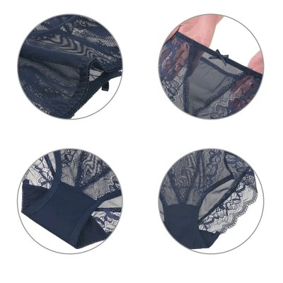 Agnes Orinda Women's Sheer Lace Trim High Rise Solid Brief Stretchy Underwear 5 Agnes Orinda Women's Sheer Lace Trim High Rise Solid Brief Stretchy Underwear - Image 3