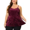Agnes Orinda Women's Plus Size Velvet Adjustable Strap Peplum Camisole 2 Agnes Orinda Women's Plus Size Velvet Adjustable Strap Peplum Camisole -Agnes Orinda GUEST 41d253dd e338 450c a1f2 f51d727dabba
