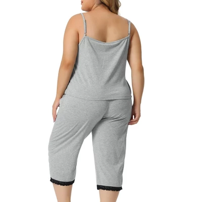 Agnes Orinda Women's Plus Size Sleeveless Elastic Waist Comfortable 2 Pieces Pajama Sets 5 Agnes Orinda Women's Plus Size Sleeveless Elastic Waist Comfortable 2 Pieces Pajama Sets - Image 3