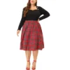 Agnes Orinda Women's Plus Size Velvet Plaid A-Line Elastic Waist Flare Skirts 1 Agnes Orinda Women's Plus Size Velvet Plaid A-Line Elastic Waist Flare Skirts -Agnes Orinda GUEST 462ff758 a27b 4be2 9c73 08e0d33cced1
