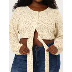 Agnes Orinda Women's Plus Size Crop Tops Floral Tie Waist Puff Sleeve Blouse 12 Agnes Orinda Women's Plus Size Crop Tops Floral Tie Waist Puff Sleeve Blouse -Agnes Orinda GUEST 46e05585 71a8 40d8 9ffb bd9ce8ee9fb1