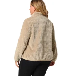 Agnes Orinda Women's Plus Size Lapel Fleece Fuzzy Faux Shearling Zip Up Shaggy Oversized Coat Jackets -Agnes Orinda GUEST 4930e37b 7561 47fa ad71 a54c26b556ae