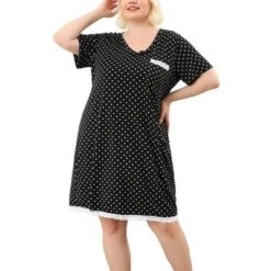 Agnes Orinda Womens Plus Size V Neck Polka Dots Short Sleeve Sleepwear Pajamas Nightgown 33 Agnes Orinda Womens Plus Size V Neck Polka Dots Short Sleeve Sleepwear Pajamas Nightgown -Agnes Orinda GUEST 498f09d3 db41 4098 83c6 52f51c40329b