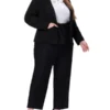Agnes Orinda Women's Plus Size Work Formal Notch Lapel Buttons Front Pockets Blazers