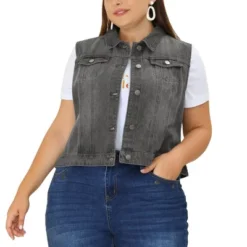Agnes Orinda Women's Plus Size Buttons With Two Chest Flap Pockets Denim Vests 35 Agnes Orinda Women's Plus Size Buttons With Two Chest Flap Pockets Denim Vests -Agnes Orinda GUEST 4b7fa115 1aeb 43b9 a8f7 1842894d4972