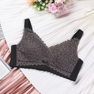 Agnes Orinda Women Plus Full Coverage Lace Soft Cup U Back Adjustable Strap Wireless Bras 4 Agnes Orinda Women Plus Full Coverage Lace Soft Cup U Back Adjustable Strap Wireless Bras - Image 2