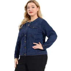Agnes Orinda Women's Plus Size Jean Jacket Long Sleeves Collarless Denim Jacket 16 Agnes Orinda Women's Plus Size Jean Jacket Long Sleeves Collarless Denim Jacket -Agnes Orinda GUEST 4ecdcea7 9e6a 4220 8d66 9ee13a05df04