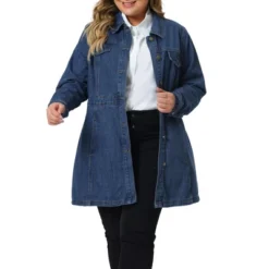 Agnes Orinda Women's Plus Size Buttons Long Sleeve Jean Jackets -Agnes Orinda GUEST 514b19fb 8199 4549 9a95 d01d361a825e