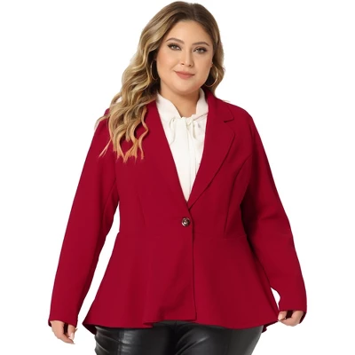 Agnes Orinda Women's Plus Size High-Low Hem Workwear Formal Peplum Blazers 22 Agnes Orinda Women's Plus Size High-Low Hem Workwear Formal Peplum Blazers - Image 20