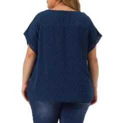Agnes Orinda Women's Plus Size Chiffon Swiss Dots Short Sleeve Lace Crochet Pleated Casual Blouse 9 Agnes Orinda Women's Plus Size Chiffon Swiss Dots Short Sleeve Lace Crochet Pleated Casual Blouse -Agnes Orinda GUEST 51b743bb 632b 434e 8f48 2a9199ec263c