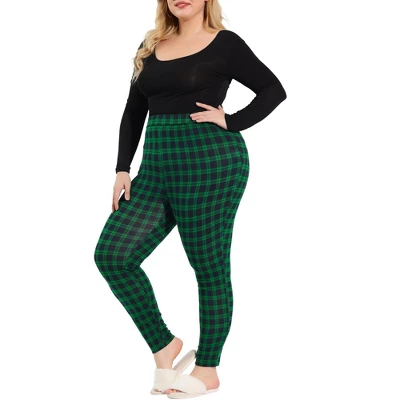Agnes Orinda Women's Plus Size Check Leggings Stretch Festive Glen Plaid Skinny Pants 9 Agnes Orinda Women's Plus Size Check Leggings Stretch Festive Glen Plaid Skinny Pants - Image 7
