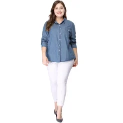 Agnes Orinda Women's Plus Size Denim Long Sleeve Chest Pocket Work Shirt 15 Agnes Orinda Women's Plus Size Denim Long Sleeve Chest Pocket Work Shirt -Agnes Orinda GUEST 540714d6 84a1 4f96 b4a3 1873d29cecf0