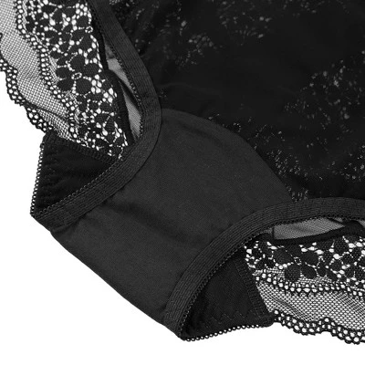 Agnes Orinda Women's Lace Trim High Rise Solid Brief Stretchy Underwear 4 Agnes Orinda Women's Lace Trim High Rise Solid Brief Stretchy Underwear - Image 2