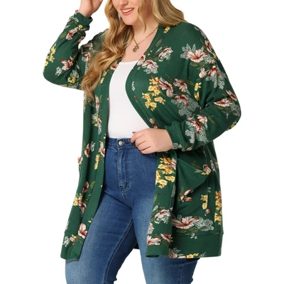 Agnes Orinda Women's Plus Size Lightweight Open Front Knit Floral Cardigan 12 Agnes Orinda Women's Plus Size Lightweight Open Front Knit Floral Cardigan - Image 10