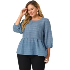 Agnes Orinda Women's Plus Size Winter Fashion 3/4 Puff Sleeve Babydoll Blouses 11 Agnes Orinda Women's Plus Size Winter Fashion 3/4 Puff Sleeve Babydoll Blouses -Agnes Orinda GUEST 560552f3 e1eb 47ea 8aa4 f4f58a4c1ebd