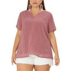 Agnes Orinda Women's Plus Size Pin Dots V-Neck Dressy Trendy Fashion Summer Blouses -Agnes Orinda GUEST 560fb20a 404a 448f baea 9b74d0ba9ad6