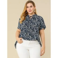 Agnes Orinda Women's Plus Size Self Tie Ruffle Pleated Floral Blouse 14 Agnes Orinda Women's Plus Size Self Tie Ruffle Pleated Floral Blouse -Agnes Orinda GUEST 5af2c369 3ad3 49de 83ab d62eae199274