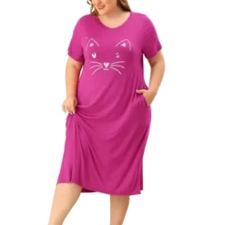 Agnes Orinda Womens Plus Size Short Sleeve Cute Cat Print Pockets Nightgown 38 Agnes Orinda Womens Plus Size Short Sleeve Cute Cat Print Pockets Nightgown -Agnes Orinda GUEST 5b03f2d9 15db 421d b849 487afe54b340