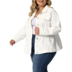 Agnes Orinda Women's Plus Size Classic Denim Washed Front Long Sleeve Jean Jackets -Agnes Orinda GUEST 5b086a27 82c4 43b8 a6d3 af7d4cae4e90